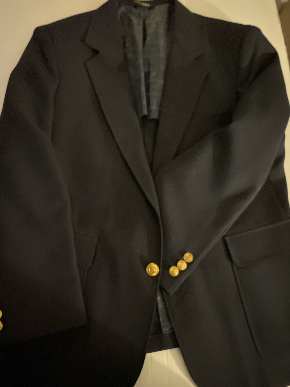 Classic vintage preppy Black Blazer with Gold Buttons
